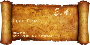 Eger Alex névjegykártya